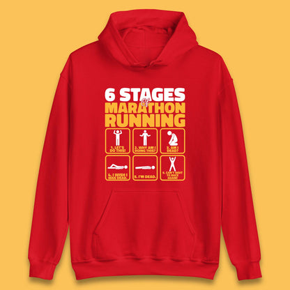 6 Stages Of Marathon Running Athletics Unisex Hoodie