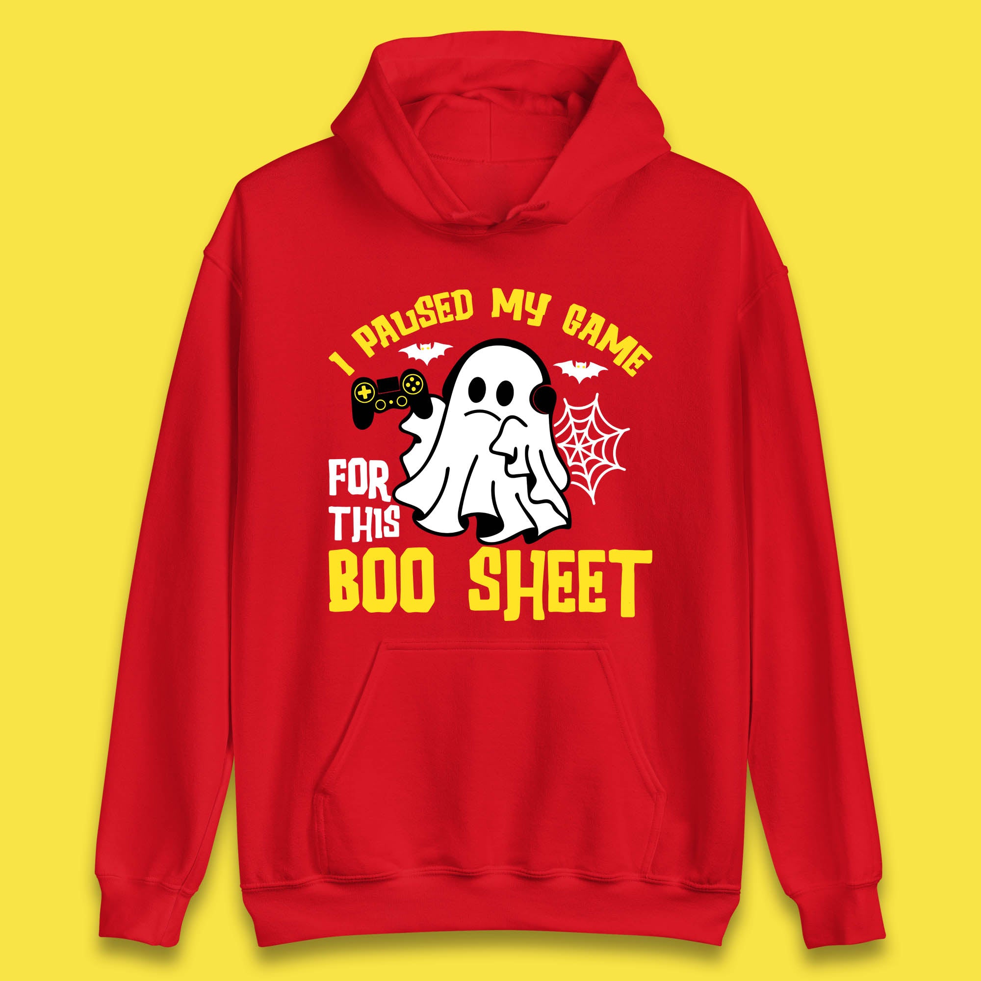 I Paused My Game For This Boo Sheet Ghost With Controller Halloween Gamer Unisex Hoodie