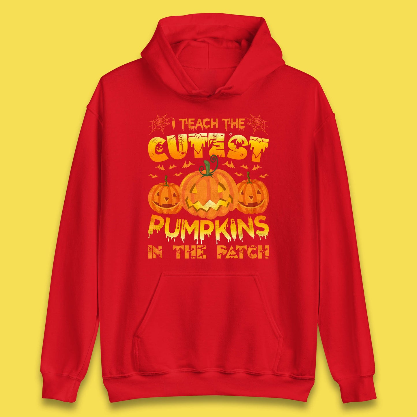 I Teach The Cutest Pumpkins in The Patch Halloween Pumpkin Teacher Costume Gift Unisex Hoodie