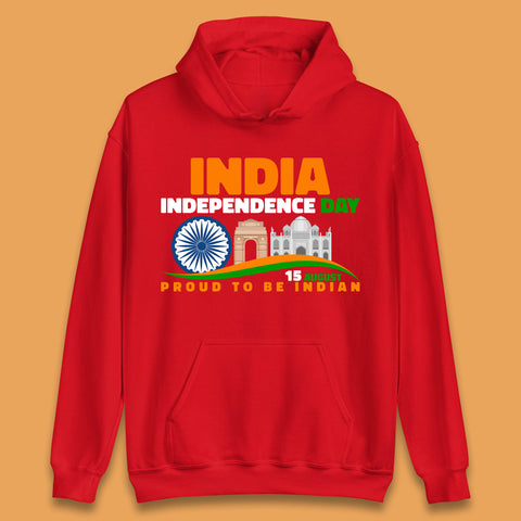 India Independence Day 15th August Proud To Be Indian Famous Monuments Of India Unisex Hoodie