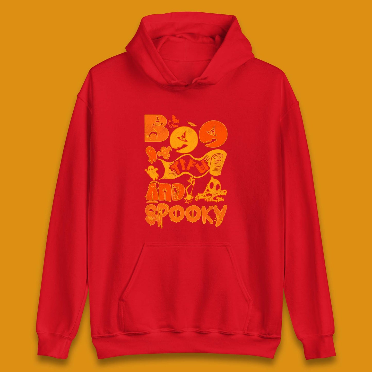 Boo Tiful and Spooky Halloween Horror Scary Boo Ghost Spooky Season Unisex Hoodie