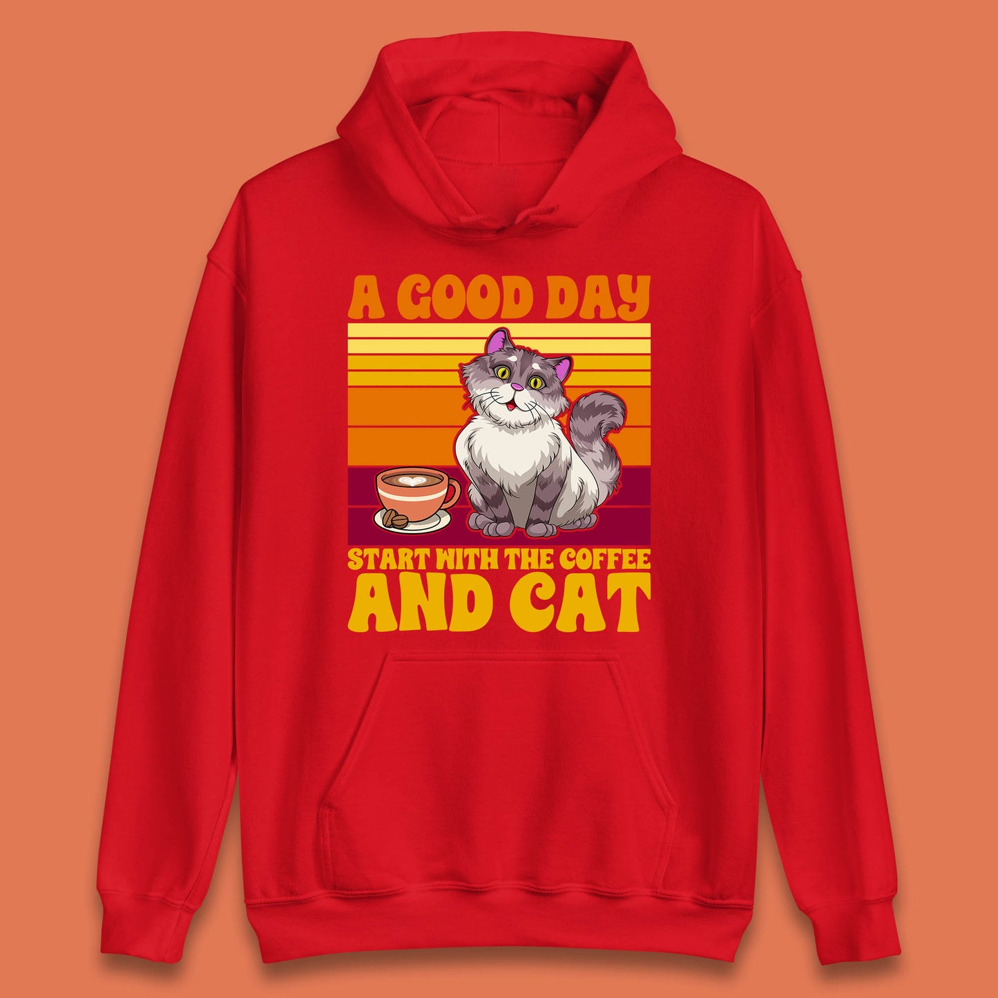 A Good Day Start With The Coffee And Cat Funny Coffee Cats Lovers Unisex Hoodie