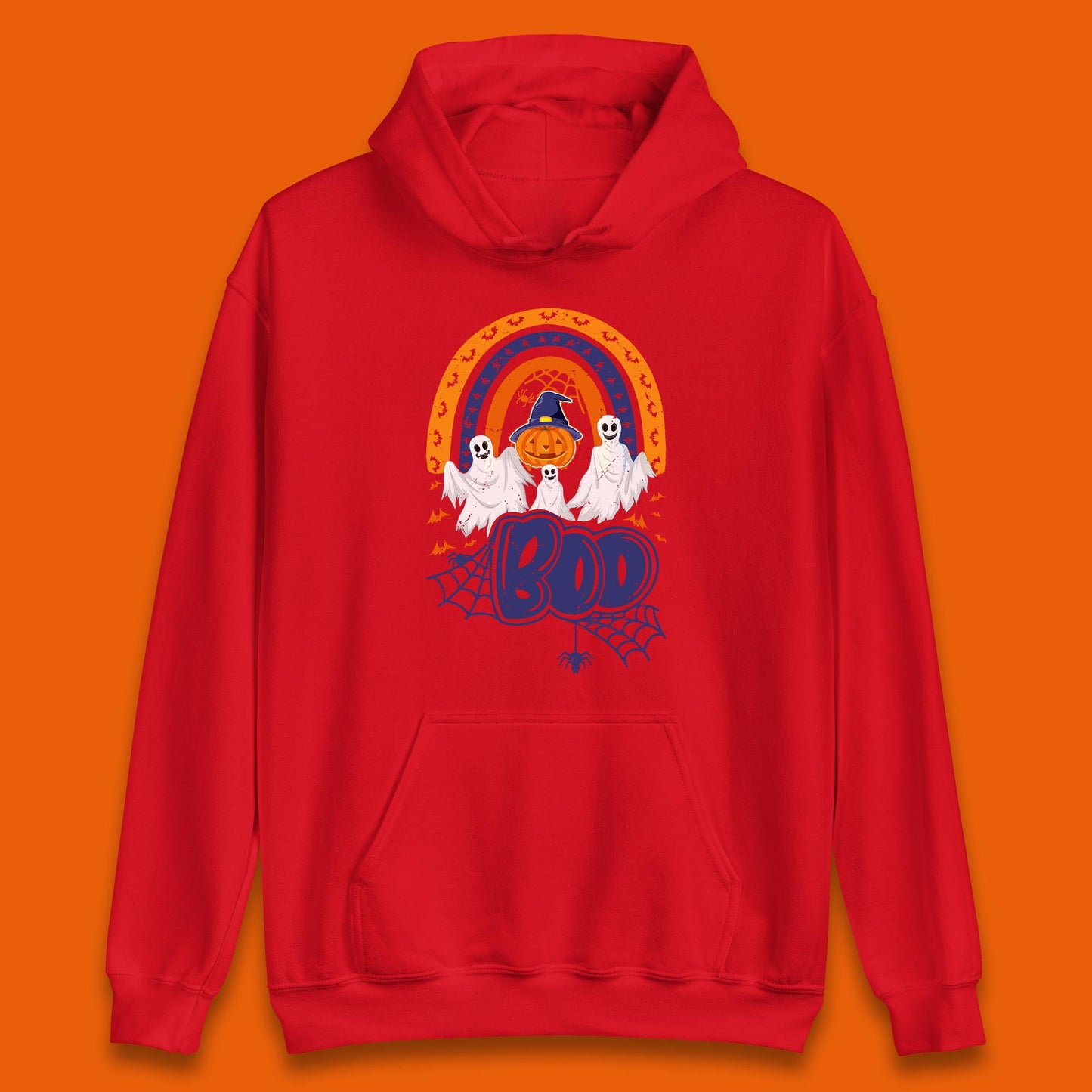 Halloween Boo Ghosts With Witch Pumpkin Scary Spooky Season Unisex Hoodie