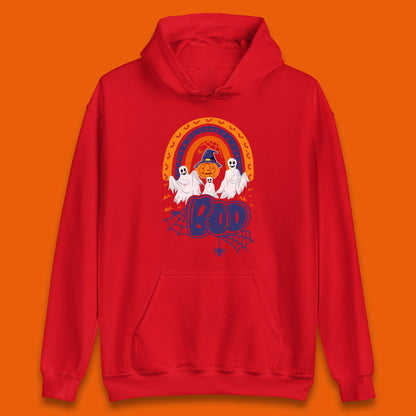 Halloween Boo Ghosts With Witch Pumpkin Scary Spooky Season Unisex Hoodie