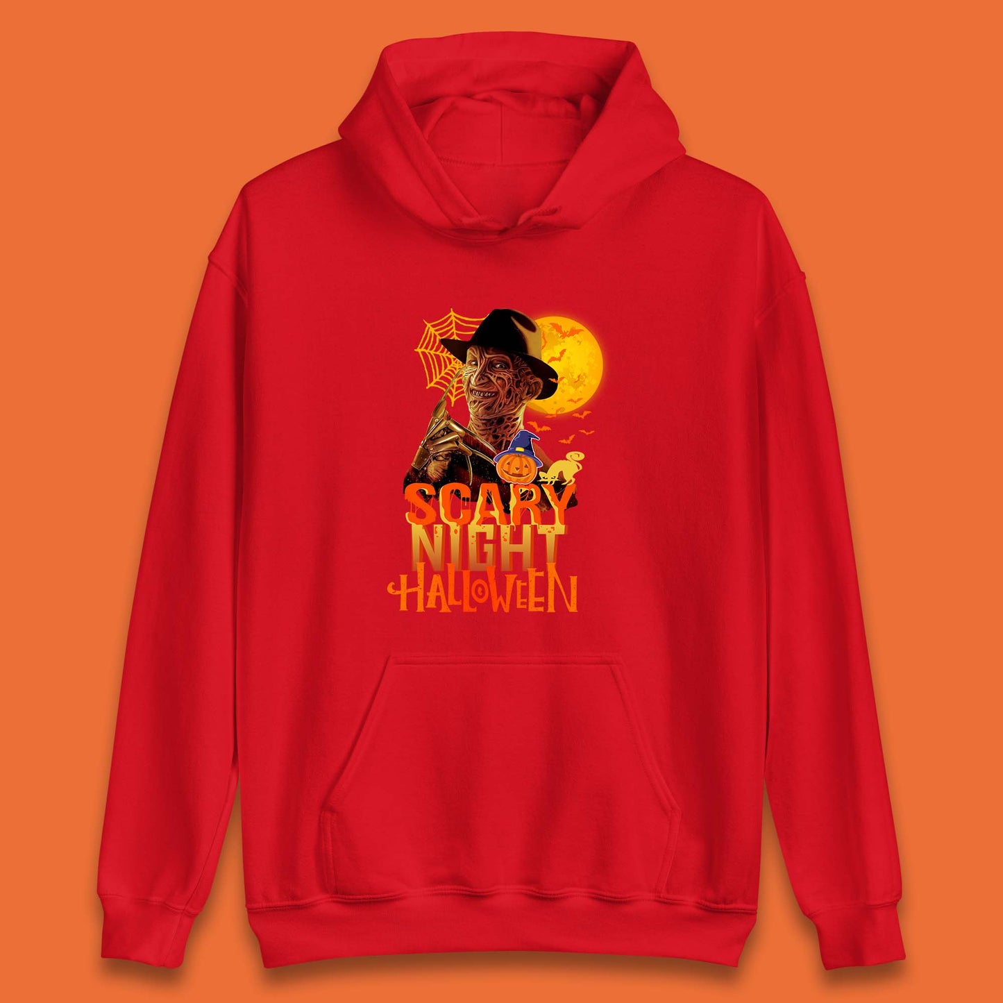 Scary Night Halloween Freddy Krueger Horror Movie Character Spooky Season Unisex Hoodie