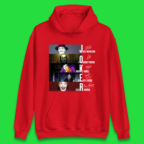 Joker All Movie Characters Full Autograph By Signed The Actors Poster Joker Greatest Villains Signatures Unisex Hoodie
