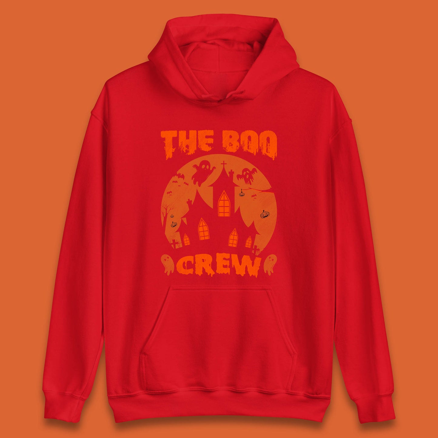 The Boo Crew Halloween Boo Squad Matching Costume Haunted House Horror Boo Ghost Unisex Hoodie