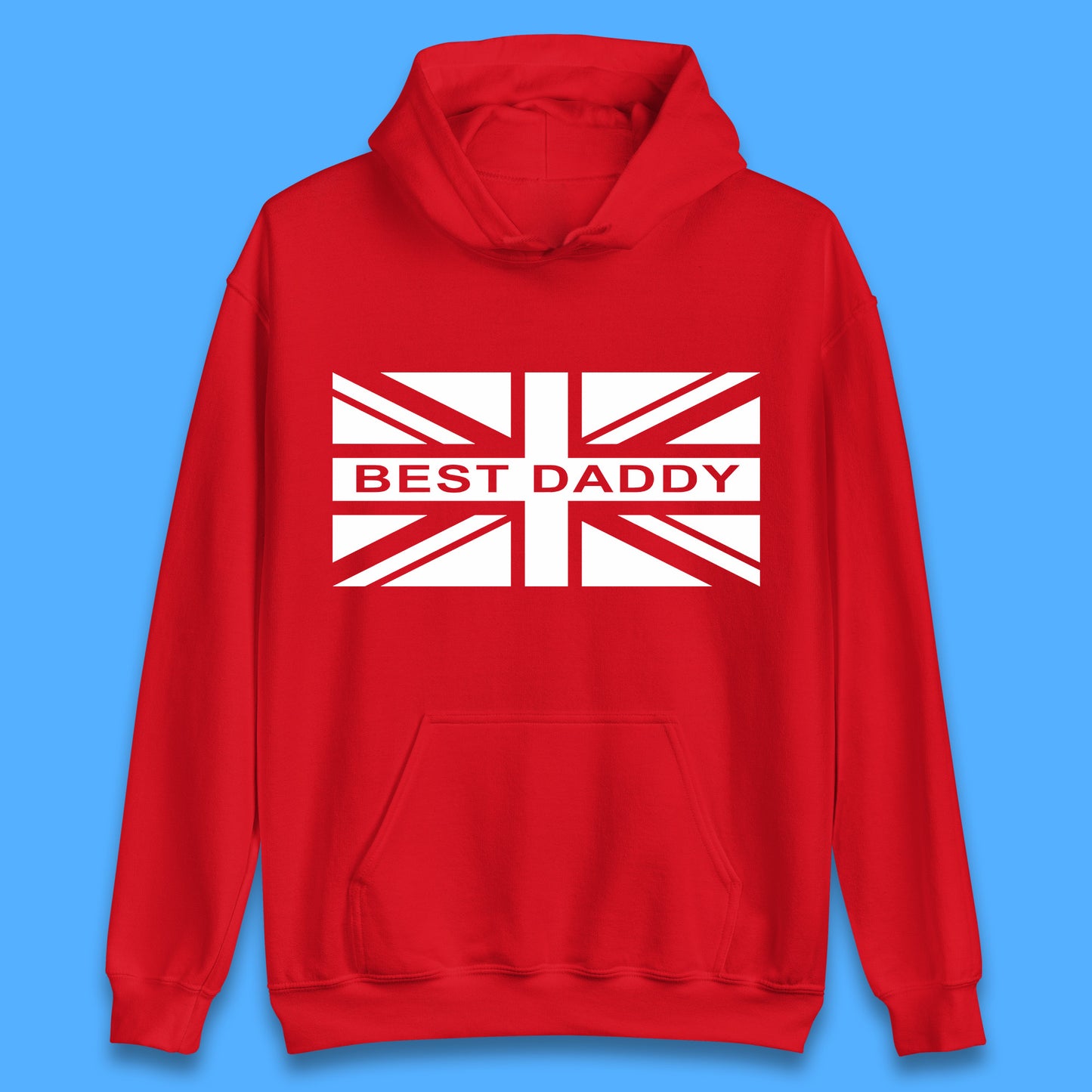 Best Daddy Vintage Union Jack Great Britain United Kingdom England Flag Patriotic Dad Father's Day Unisex Hoodie