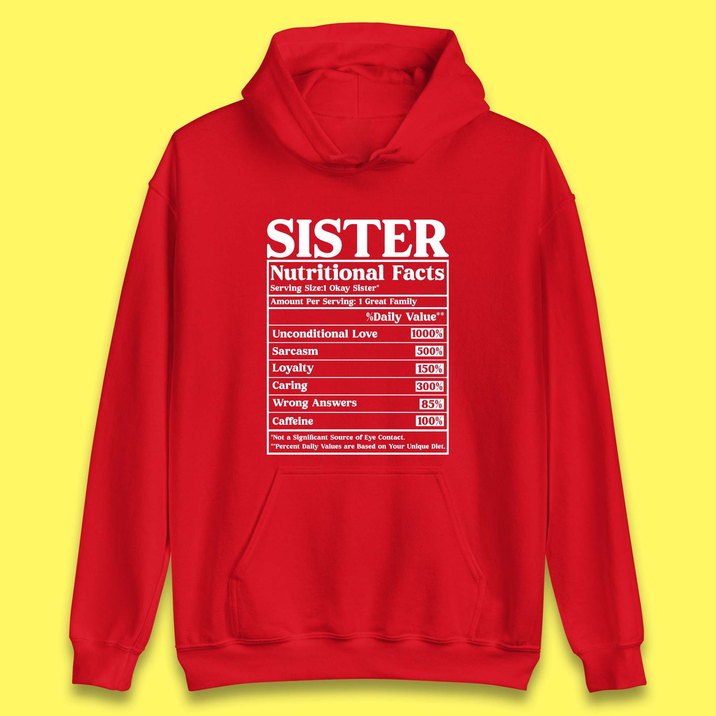 Sister Nutrition Facts Unisex Hoodie