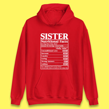 Sister Nutrition Facts Unisex Hoodie