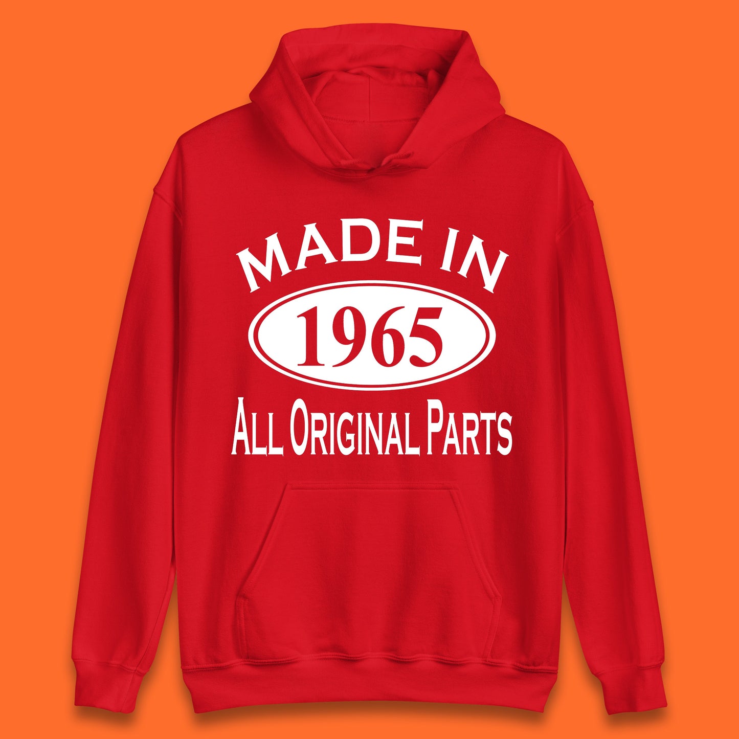 Made In 1965 All Original Parts Vintage Retro 58th Birthday Funny 58 Years Old Birthday Gift Unisex Hoodie
