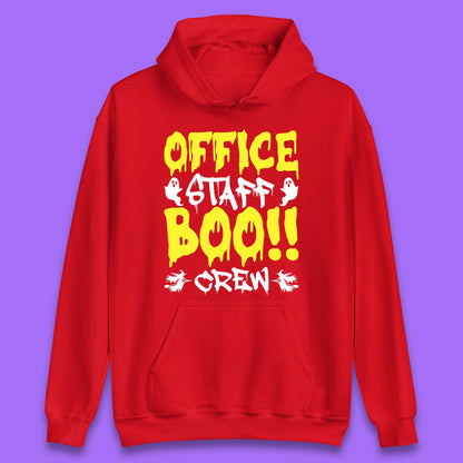 Office Staff Boo Crew Halloween Office Squad Boo Ghost Office Crew Unisex Hoodie