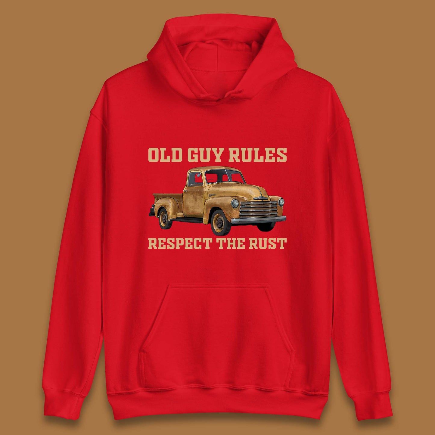 Old Guy Rules Respect The Rust Truck Classic Antique Truck Enthusiasts Unisex Hoodie