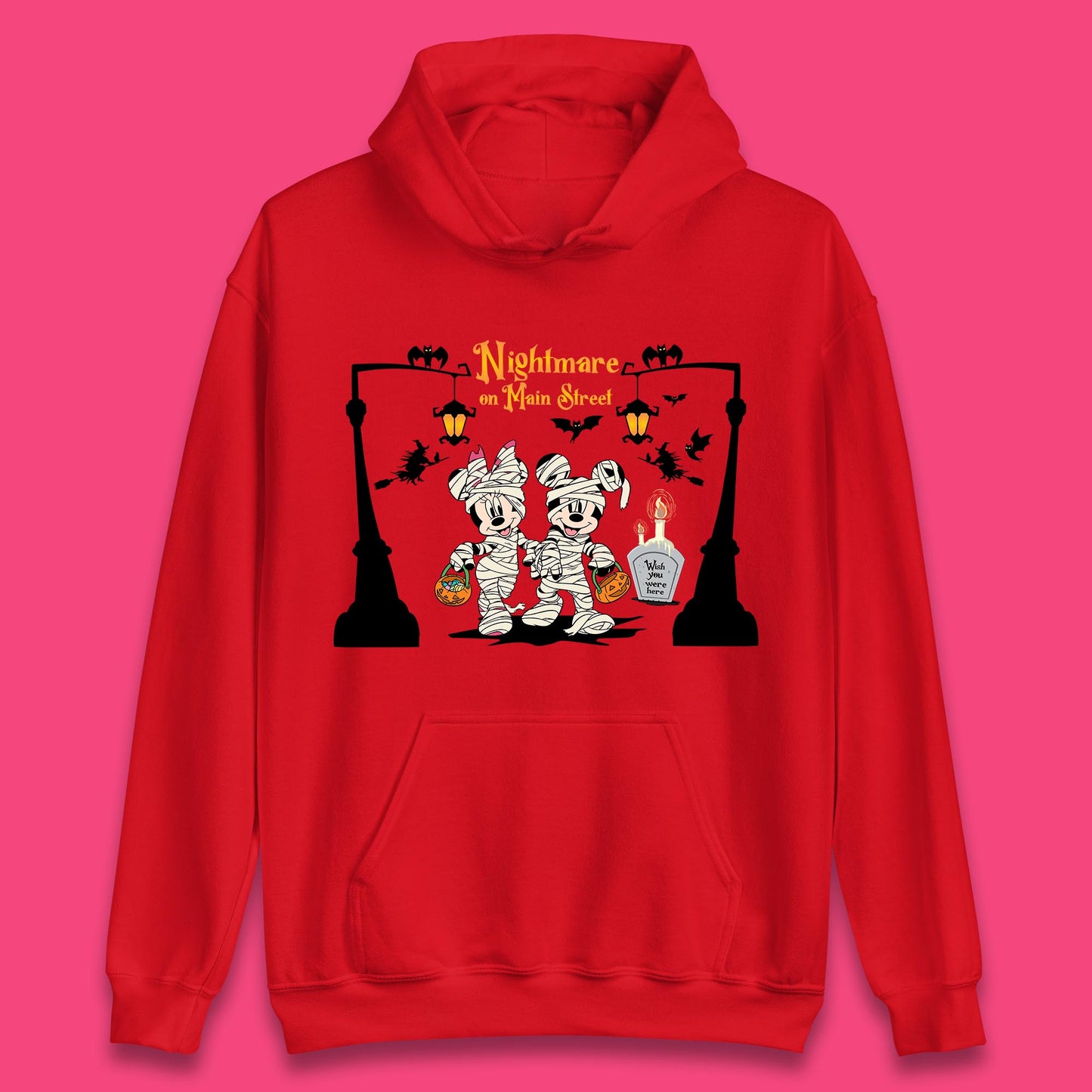 Nightmare On Main Street Disney Halloween Mickey Minnie Mouse Mummy Disneyland Trip Unisex Hoodie