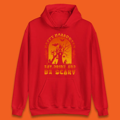 Happy Halloween Eat Drink And Be Scary Spooky Horror Hunted House Festive Gift Unisex Hoodie