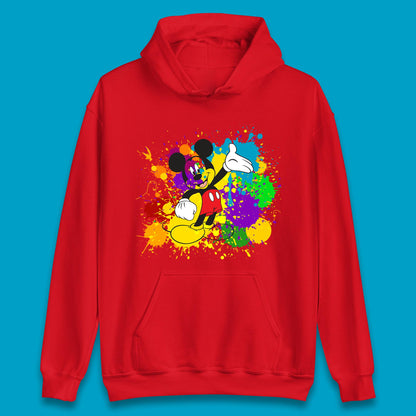 Abstract Paint Splashing On Disney Mickey Mouse Disneyland Trip Unisex Hoodie