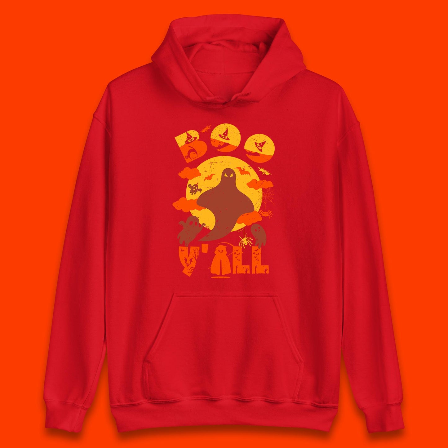 Halloween Boo Y'all Hey Boo Funny Spooky Halloween Party Unisex Hoodie