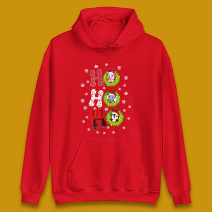 ho ho ho christmas animals hoodie