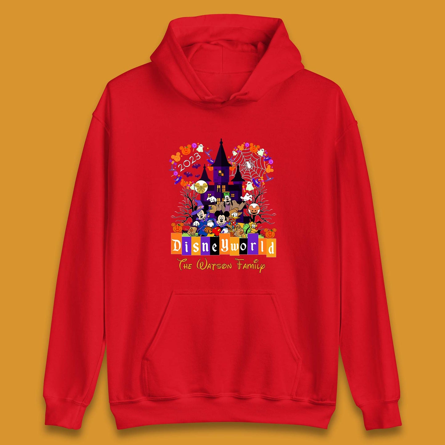 Personalised Disneyworld Halloween Family Disneyland Castle Mickey And Friends Disney Trip Unisex Hoodie