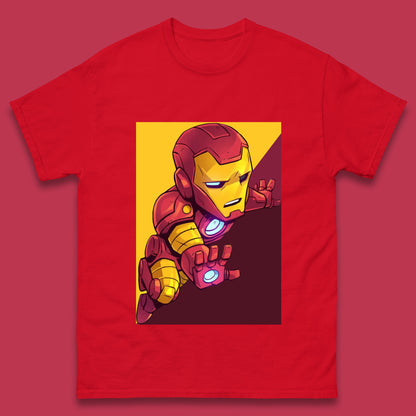 Flying Chibi Iron Man Superhero Marvel Avengers Comic Book Character Iron-Man Marvel Comics Mens Tee Top