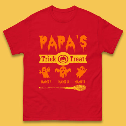 Personalised Papa's Trick Or Treat Halloween Custom Your Boo Ghost Children Names Scary Spooky Costume Mens Tee Top
