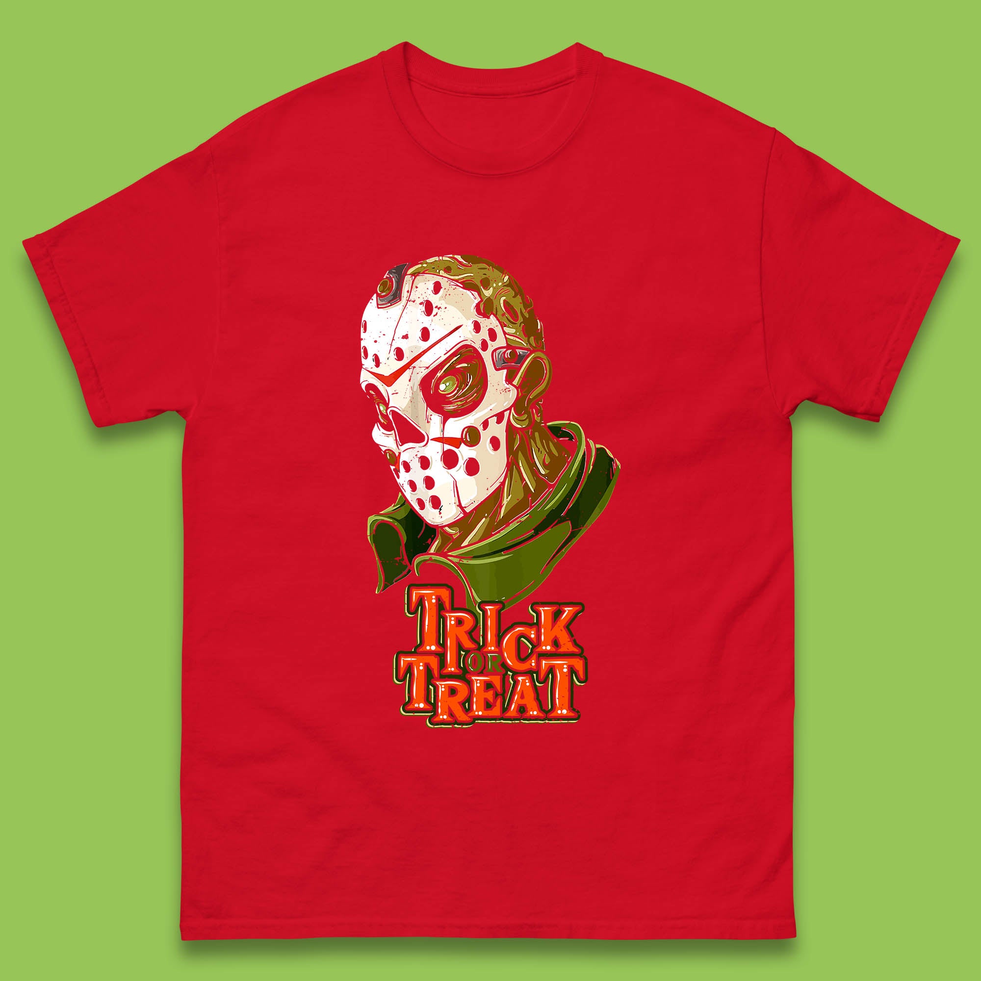 Halloween Trick Or Treat Jason Voorhees Face Mask Horror Movie Character Mens Tee Top