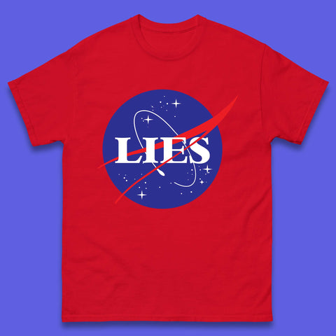 NASA Lies Logo Parody Mens T-Shirt