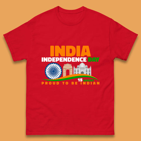 India Independence Day 15th August Proud To Be Indian Famous Monuments Of India Mens Tee Top