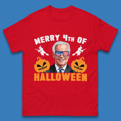 Merry 4th Of Halloween Funny Confused Joe Biden 4th Of July Mens Tee Top