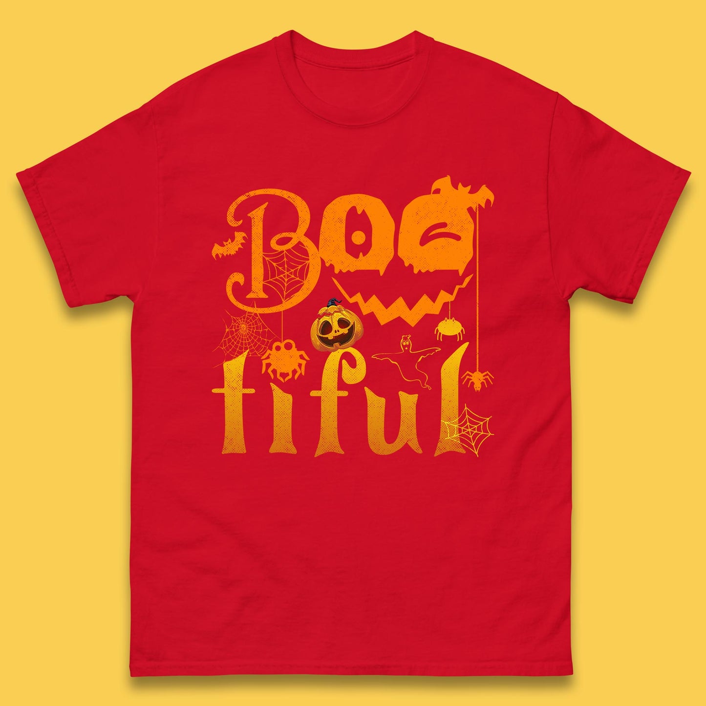 Bootiful Halloween Ghost Funny Boo Ghost Scary Spooky Season Mens Tee Top