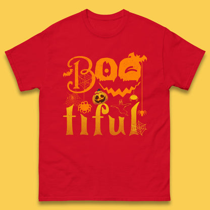 Bootiful Halloween Ghost Funny Boo Ghost Scary Spooky Season Mens Tee Top