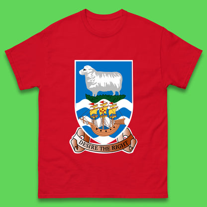 Coat Of Arms Of The British Overseas Territory Falkland Islands Coat Of Arms Of The Falkland Islands Flag Mens Tee Top