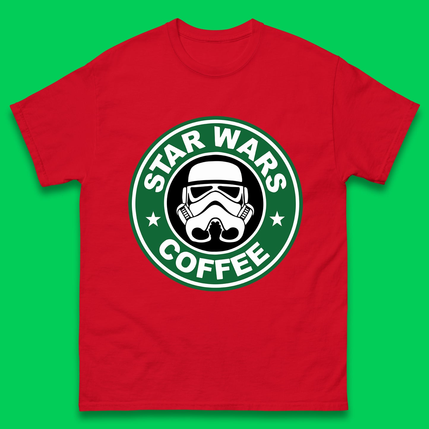 Star Wars Coffee Stormtrooper Sci-fi Action Adventure Movie Character Starbucks Coffee Spoof Star Wars 46th Anniversary Mens Tee Top