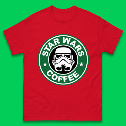 Star Wars Coffee Stormtrooper Sci-fi Action Adventure Movie Character Starbucks Coffee Spoof Star Wars 46th Anniversary Mens Tee Top