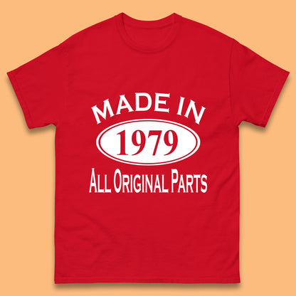 Made In 1979 All Original Parts Vintage Retro 44th Birthday Funny 44 Years Old Birthday Gift Mens Tee Top