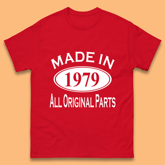 Made In 1979 All Original Parts Vintage Retro 44th Birthday Funny 44 Years Old Birthday Gift Mens Tee Top