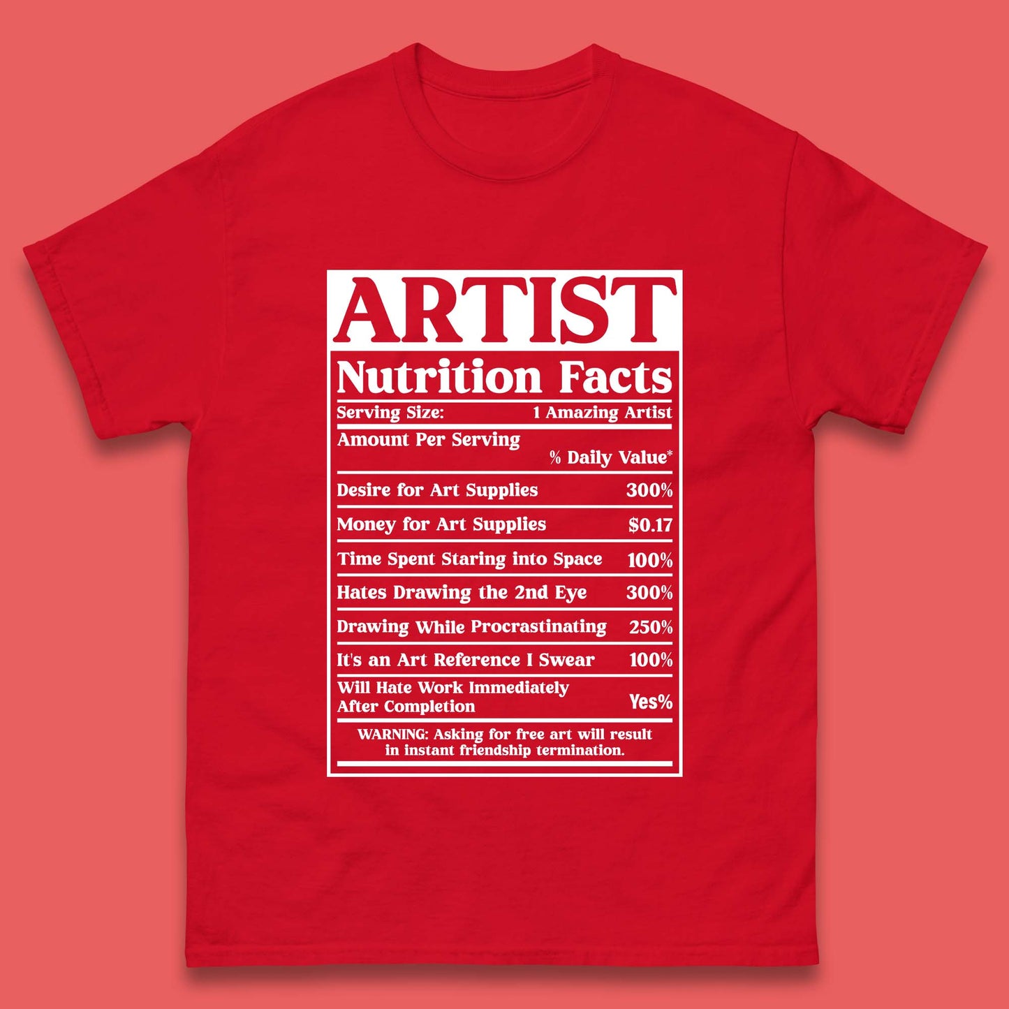 Artist Nutrition Facts Mens T-Shirt