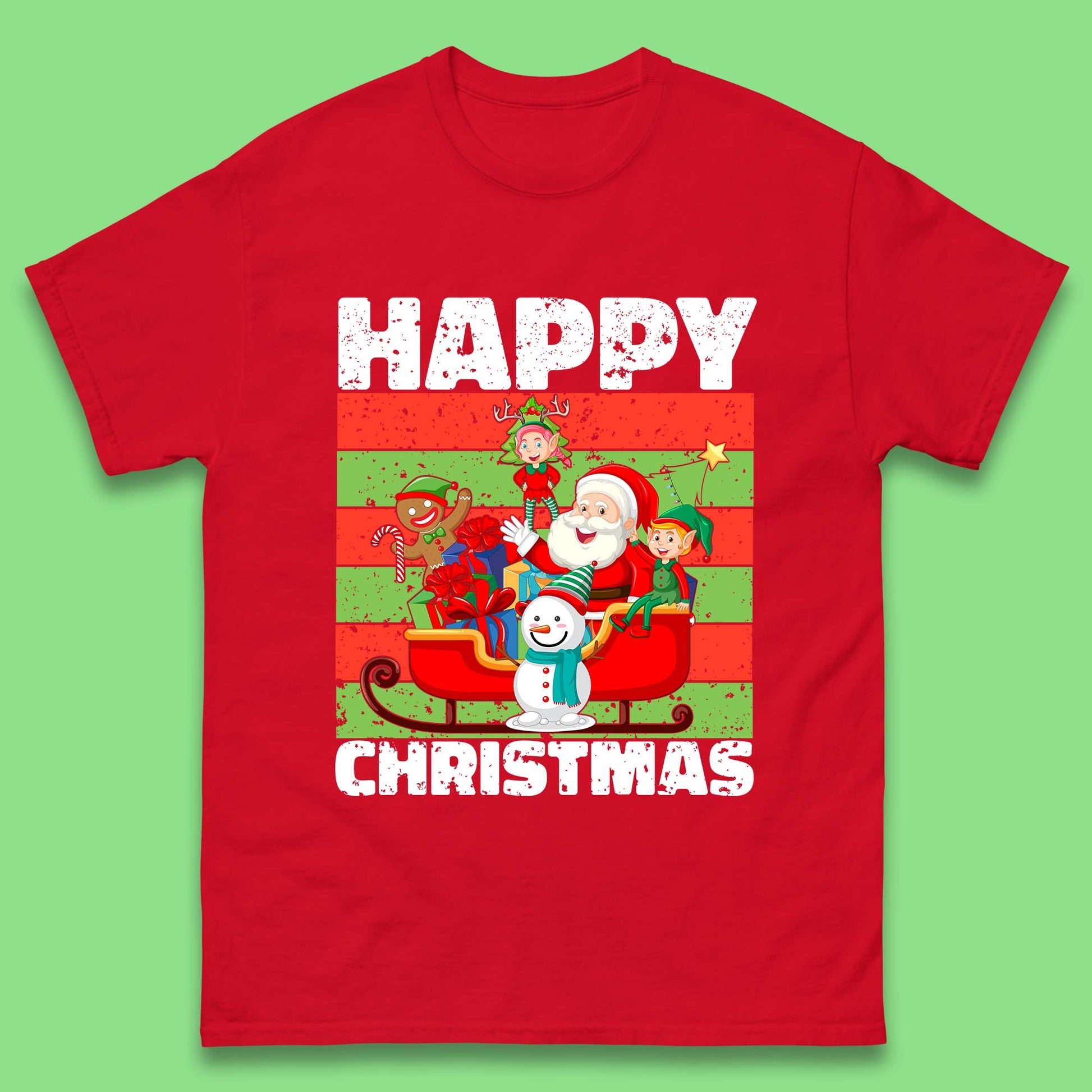 santa and friends on sleigh christmas t shirt