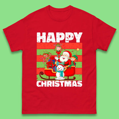 santa and friends on sleigh christmas t shirt