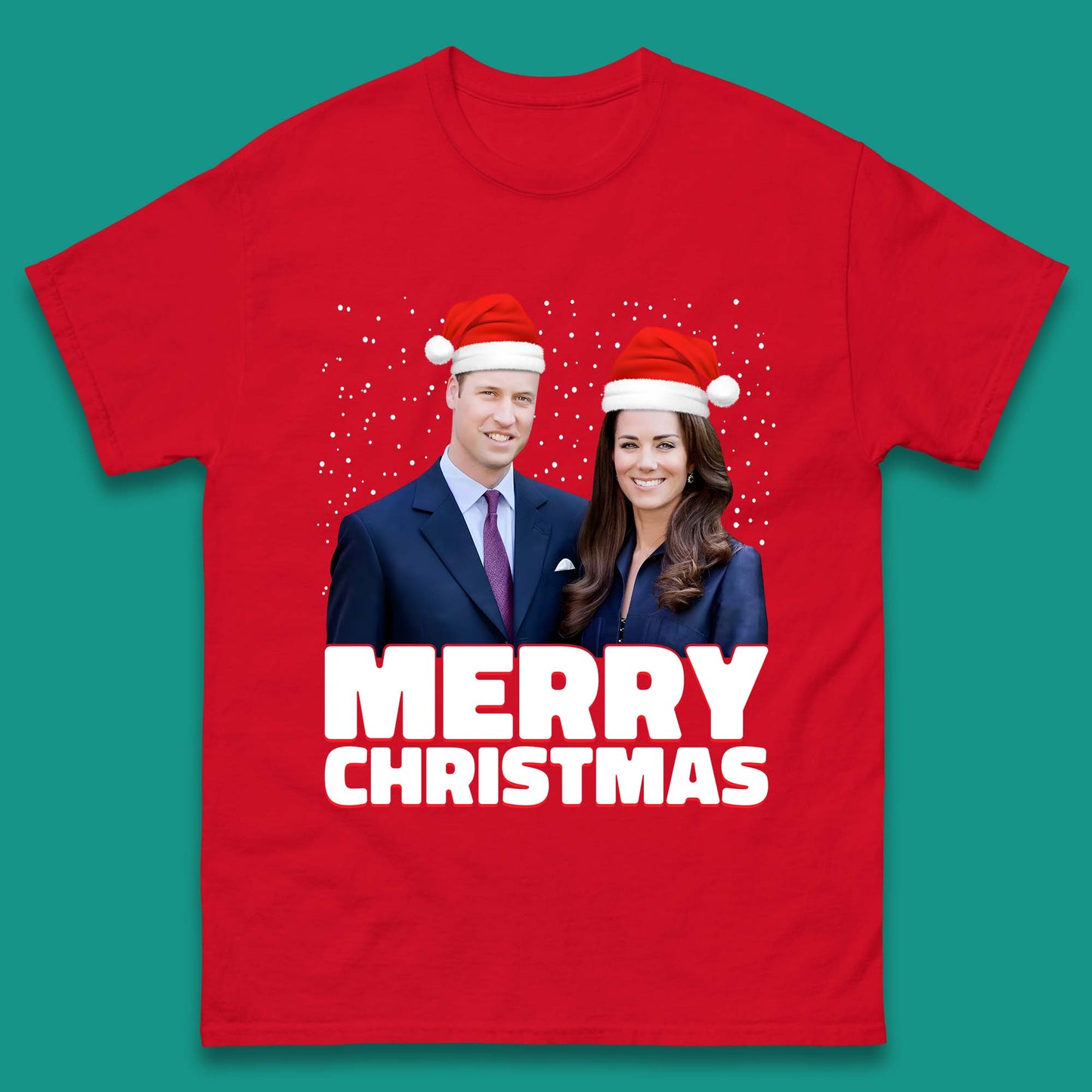 Prince William & Kate Merry Christmas Mens T-Shirt