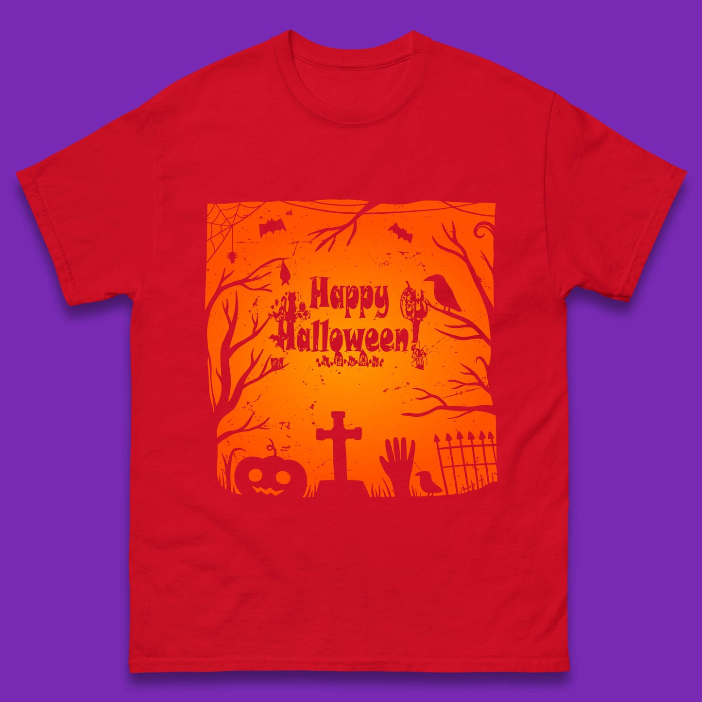 Happy Halloween Witch Hand Cross Sign Scary Pumpin Spooky Terrific Halloween Night Mens Tee Top