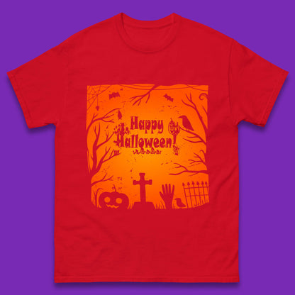 Happy Halloween Witch Hand Cross Sign Scary Pumpin Spooky Terrific Halloween Night Mens Tee Top