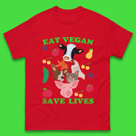 Eat Vegan Save Lives Mens T-Shirt