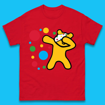 Dabbing Spotty Pudsey Bear Children In Need Dab Dance Spotty Day Donation Mens Tee Top