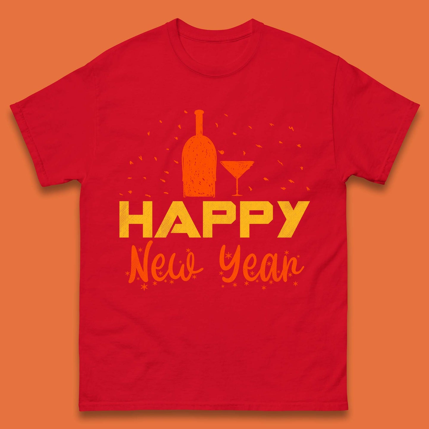 Happy New Year Wine Drinking Mens T-Shirt