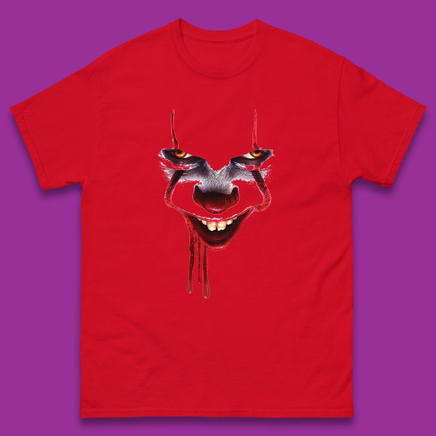 Pennywise Clown IT Chapter 2 Halloween Horror Movie Character Mens Tee Top