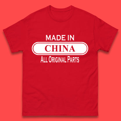 Made In China All Original Parts Vintage Retro Birthday Chinatown City of Westminster, London Gift Mens Tee Top
