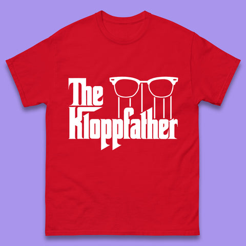 Jurgen Klopp The Kloppfather with Glasses KLOPP Liverpool Funny Glasses Godfather Spoof Mens Tee Top