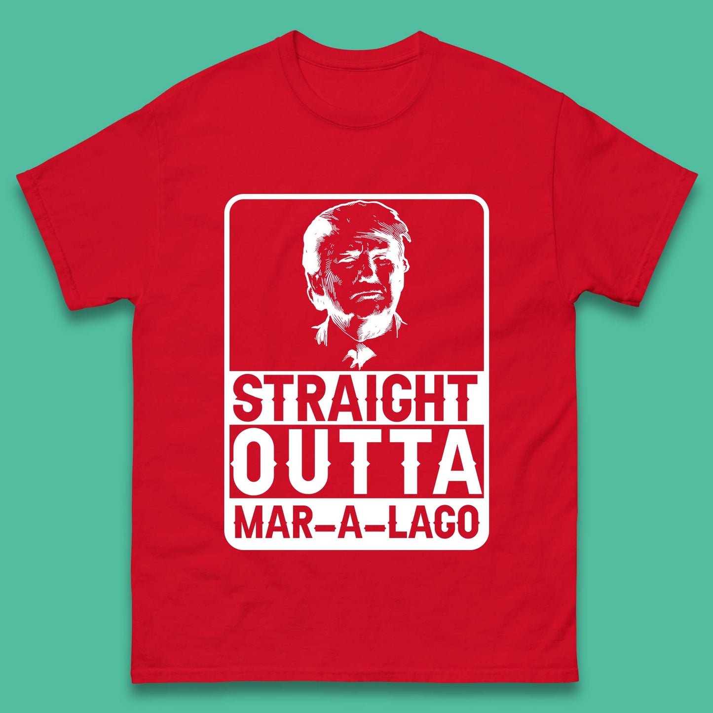Donald Trump Straight Outta Mar-A-Lago USA Mugshot President Elections 2024 Mens Tee Top