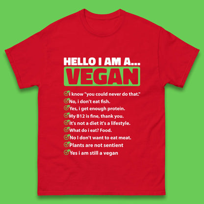 Hello I'm A Vegan Mens T-Shirt